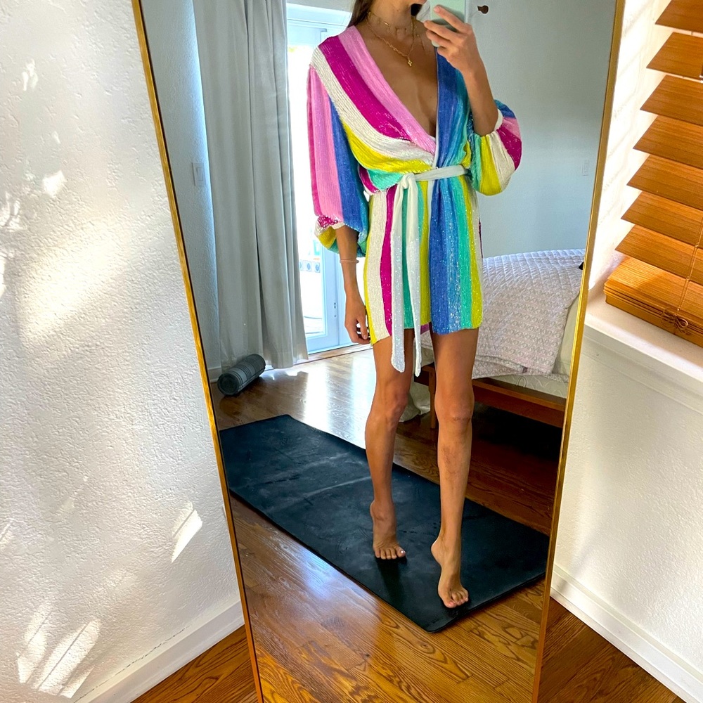 Retrofete rainbow “Gabrielle” sequin dress
